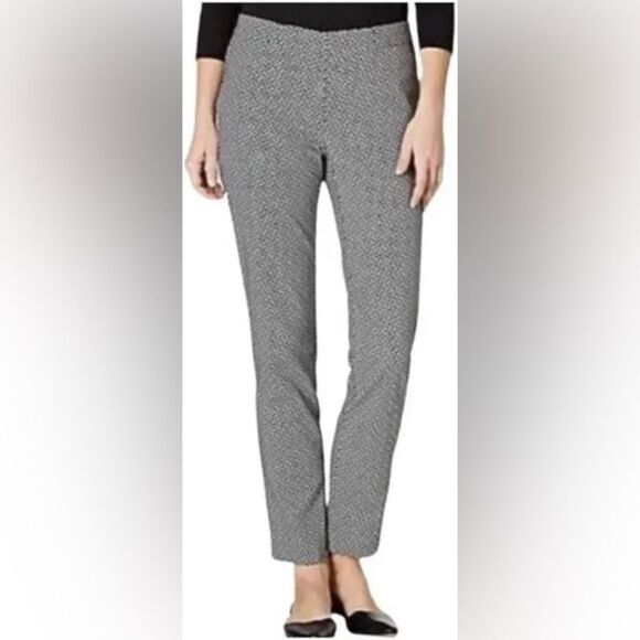 J JILL Geo Print Essential Slim Ankle Pants Womens 12 Straight Leg Office Travel - Picture 4 of 15